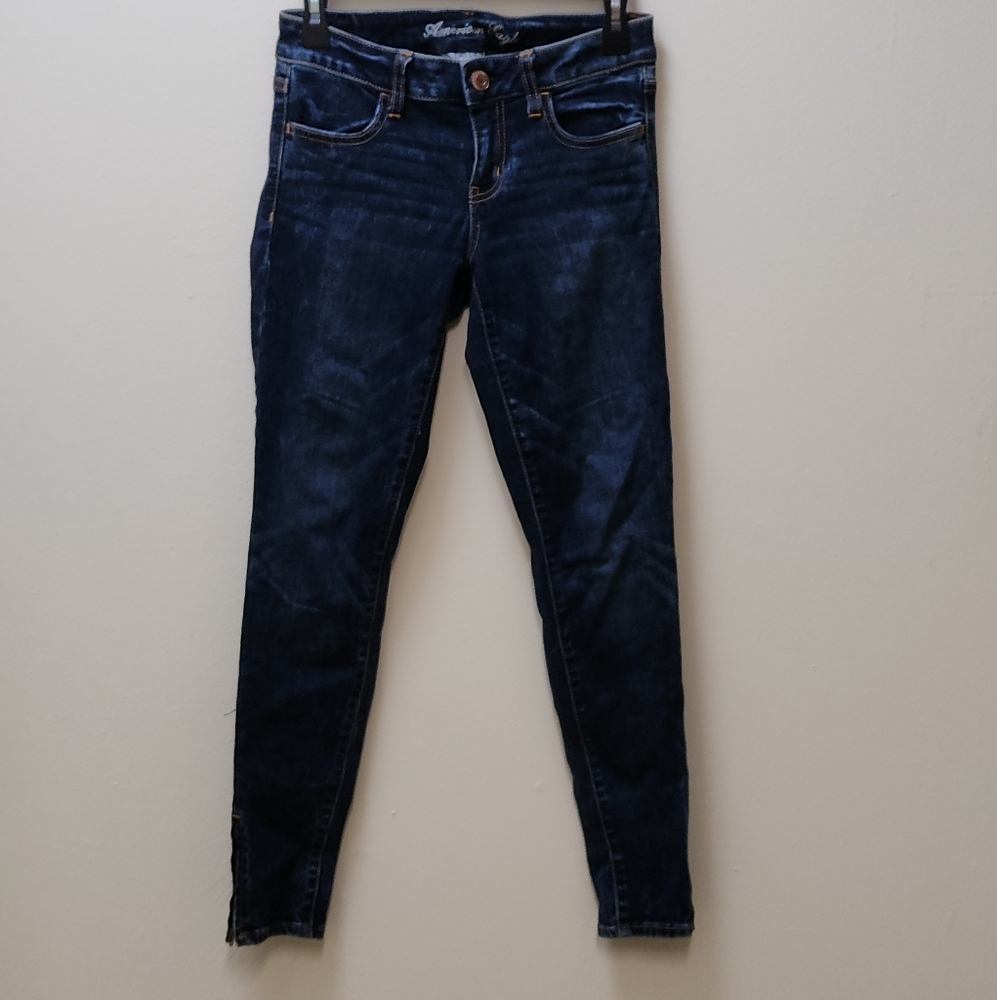 AMERICAN EAGLE super Stretch Jeggings With Side Zippers On Ankle Size 4 - Picture 4 of 11